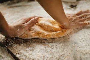 kneading bread
